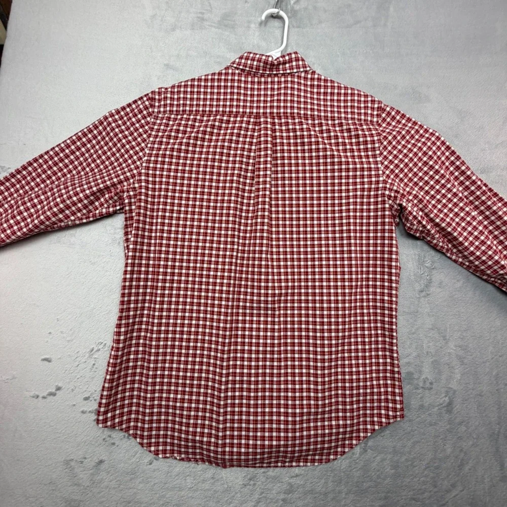 Banana Republic Button Down Men Large Red Gingham Plaid Long Sleeve Shirt